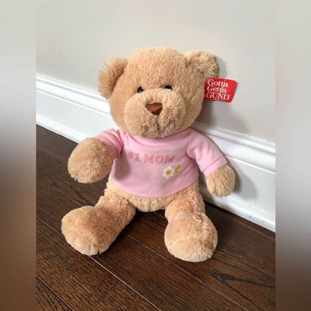 *NWT* GUND Medium Pink/Tan #1 Mom Teddy Bear Stuffed Animal Plush Toy